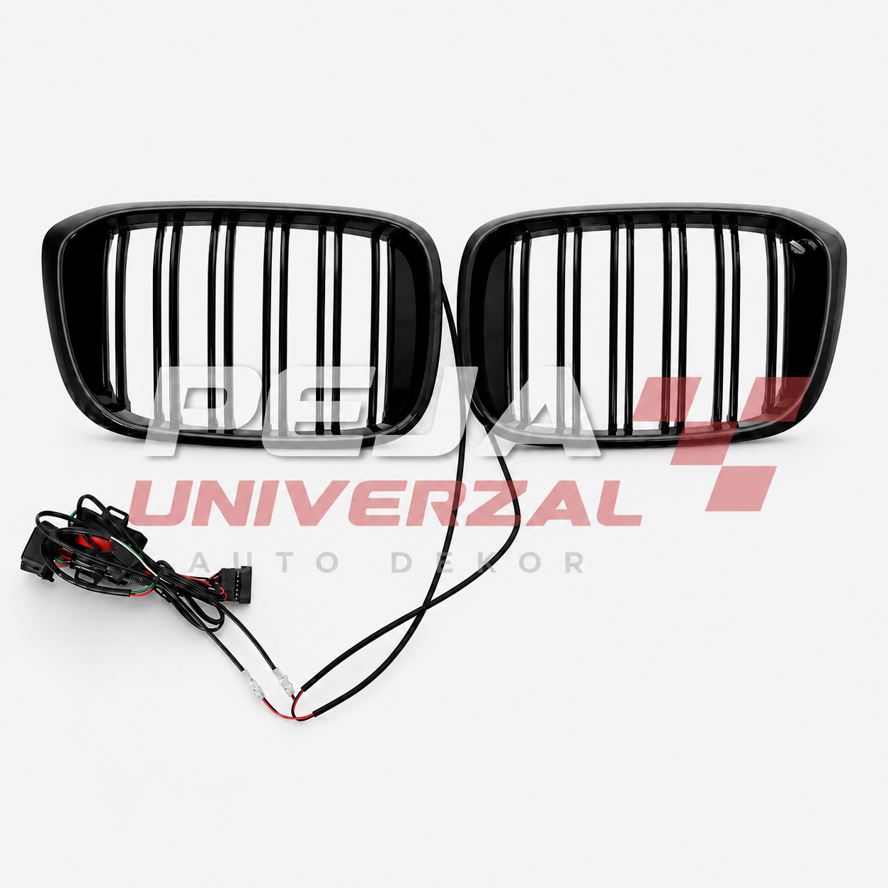 Grilla Led LED për BMW X3 G01 / X4 G02 2017-2020 Double Stripe Piano Black